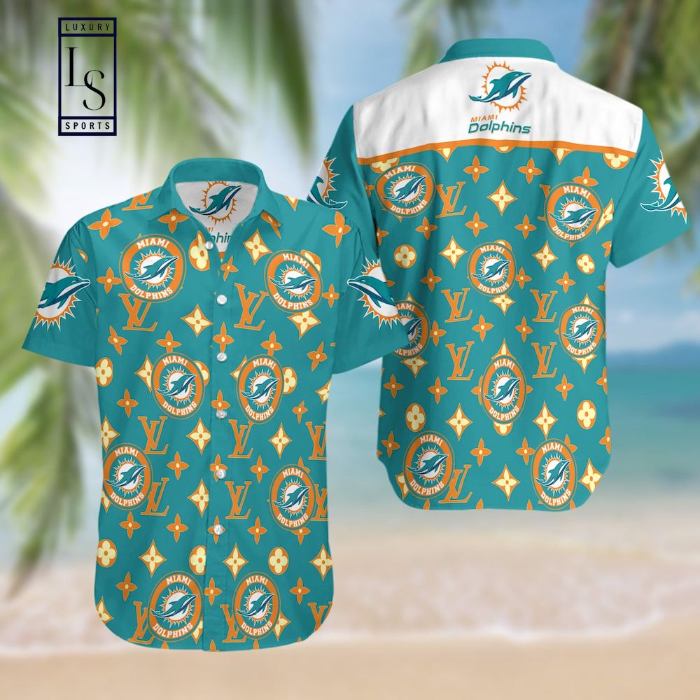 Miami Dolphins Shop - Miami Dolphins Symbol Louis Vuitton Hawaiian Shirt