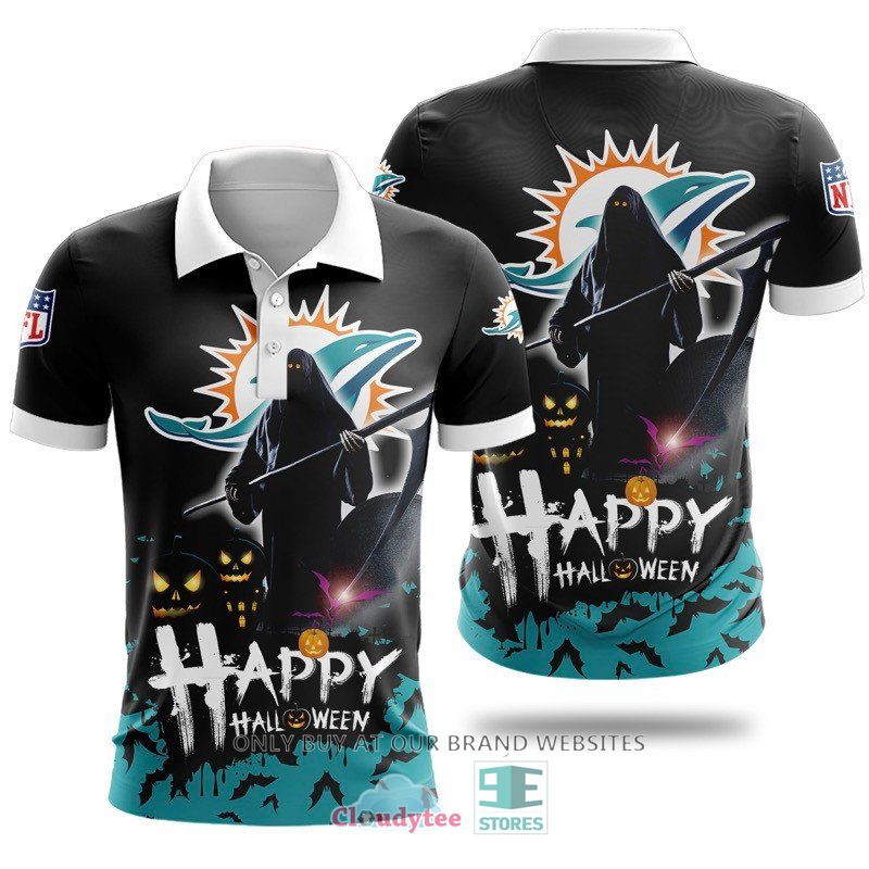 Miami Dolphins Shop - NFL Miami Dolphins Happy Halloween Polo Shirt