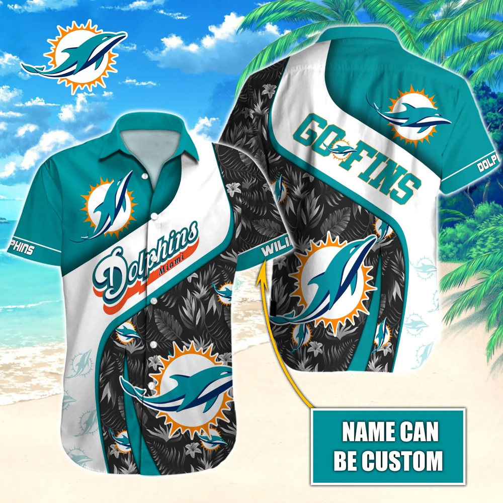 Miami Dolphins Shop - Personalized Go Fins Dolphins Hawaiian Shirt Tropical Hawaiian Shirt 1