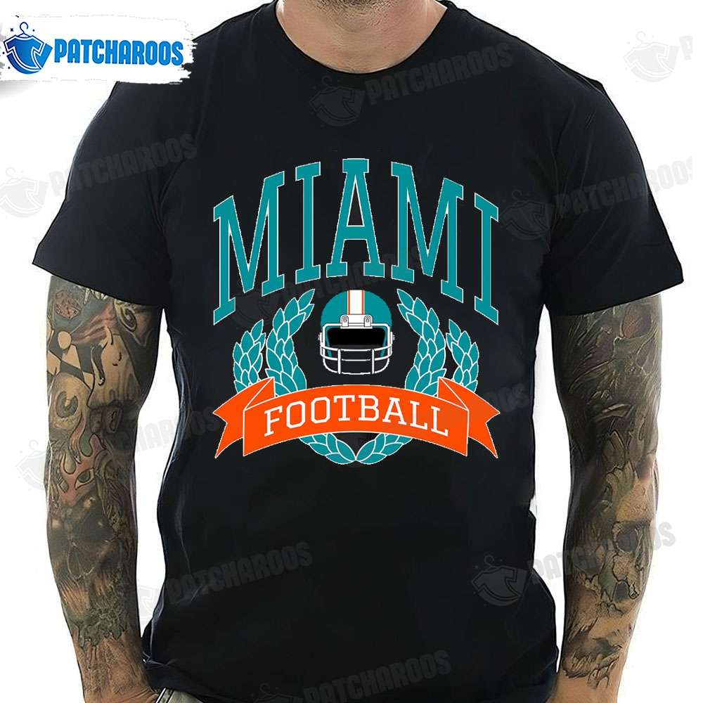 Miami Dolphins Shop - Retro Miami Football T Shirt Unique Miami Dolphins Gifts 1