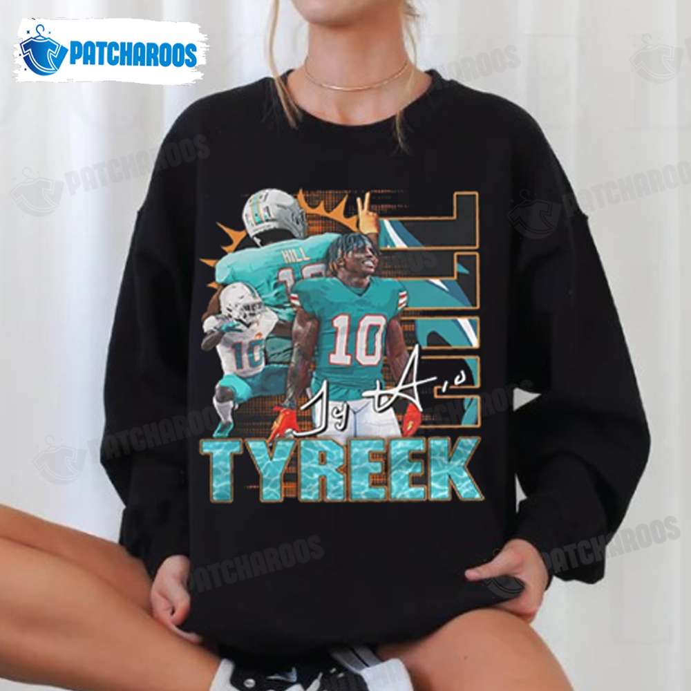 Miami Dolphins Shop - Tyreek Hill NFL Miami Football T Shirt Miami Dolphins Gift Ideas 1