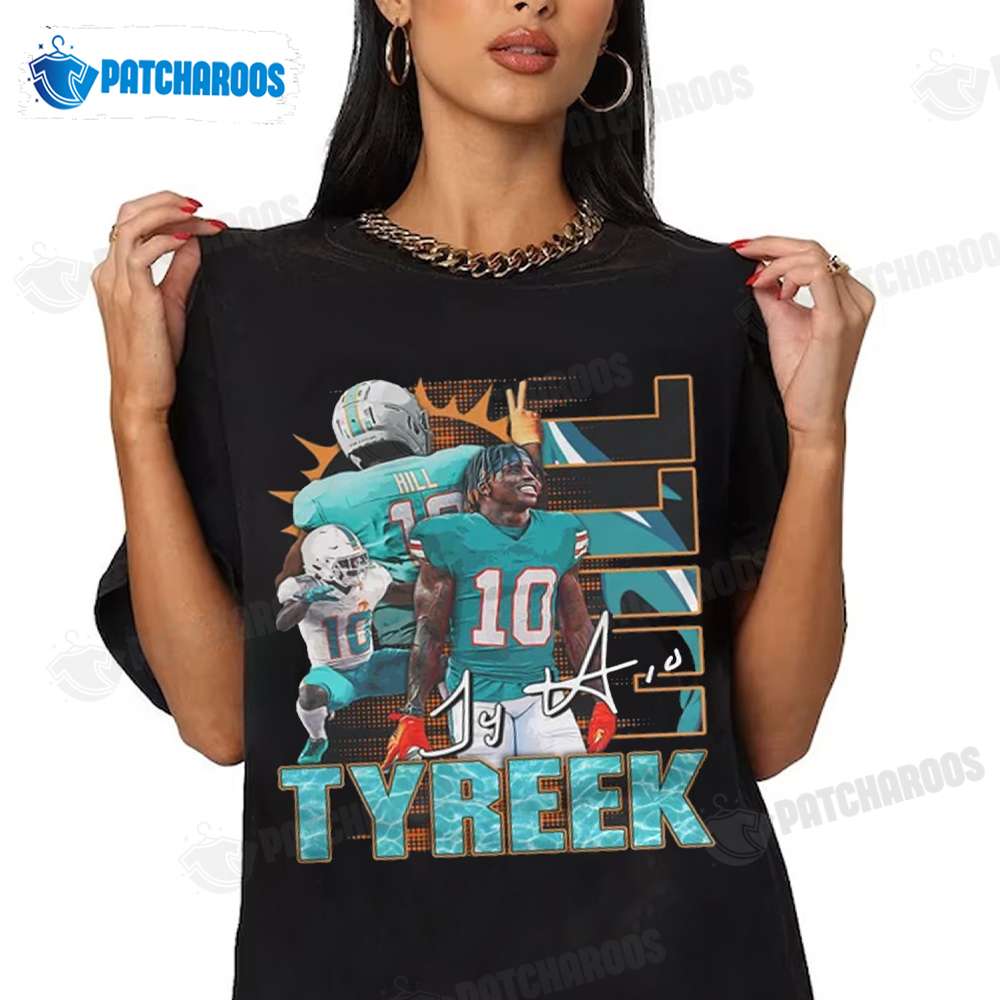Miami Dolphins Shop - Tyreek Hill NFL Miami Football T Shirt Miami Dolphins Gift Ideas 2