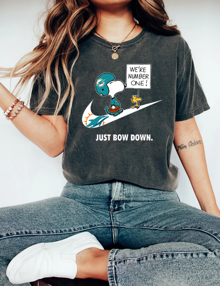 Miami Dolphins Shop - Unique Just Bow Down Snoopy Miami Dolphins Nike Shirt 1