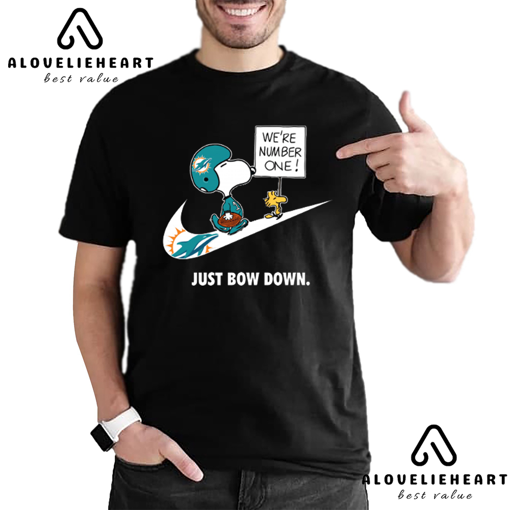 Miami Dolphins Shop - Unique Just Bow Down Snoopy Miami Dolphins Nike Shirt 2