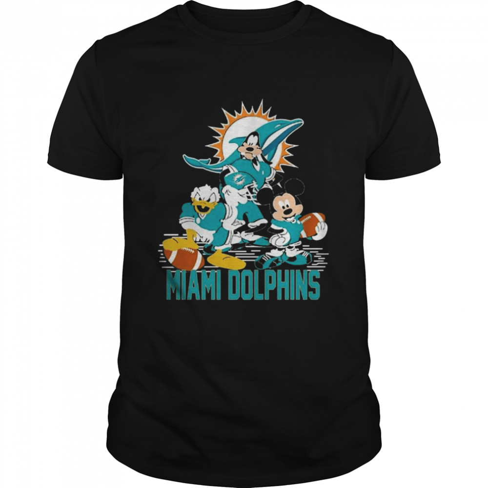 Miami Dolphins Shop - MICKEY MOUSE DONALD AND GOOFY MIAMI DOLPHINS FOOTBALL SHIRT