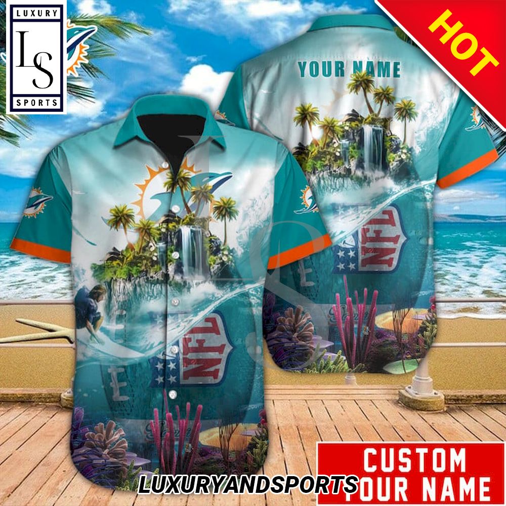 Miami Dolphins Shop - Miami Dolphins Island Personalized Hawaiian Shirt 1