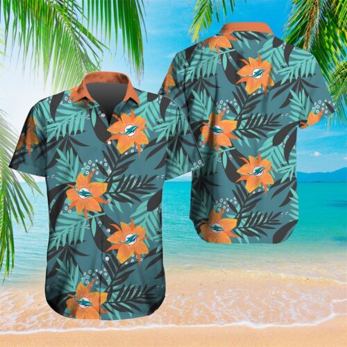 Miami Dolphins Shop - Miami Dolphins Mens Hawaiian Shirt Summer V1