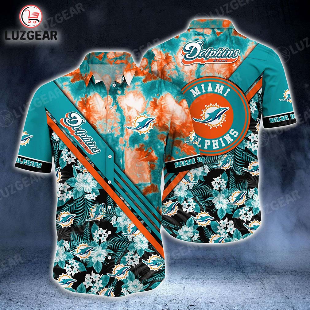 Miami Dolphins NFL Hawaiian Shirt Graphic Tropical Pattern New Trend Summer For NFL Football Fans