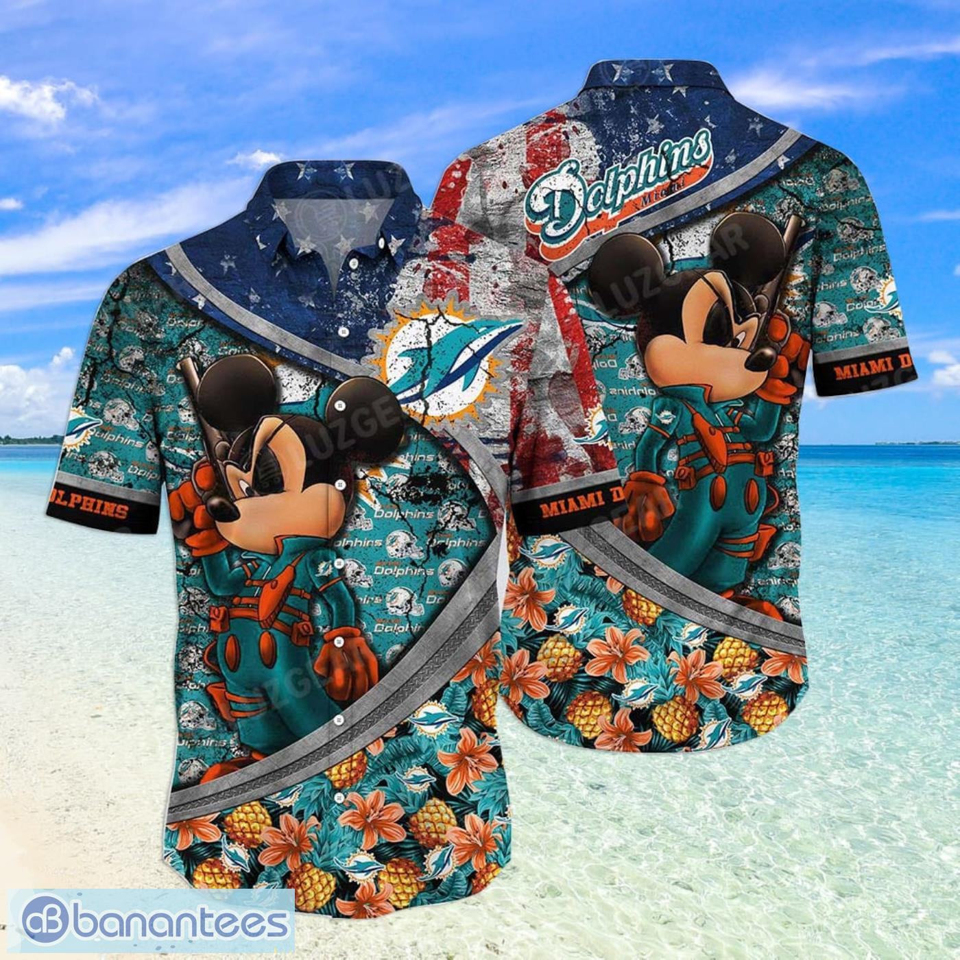 Miami Dolphins Shop - Miami Dolphins NFL Pineapple Mickey Lover Hawaiian Shirt