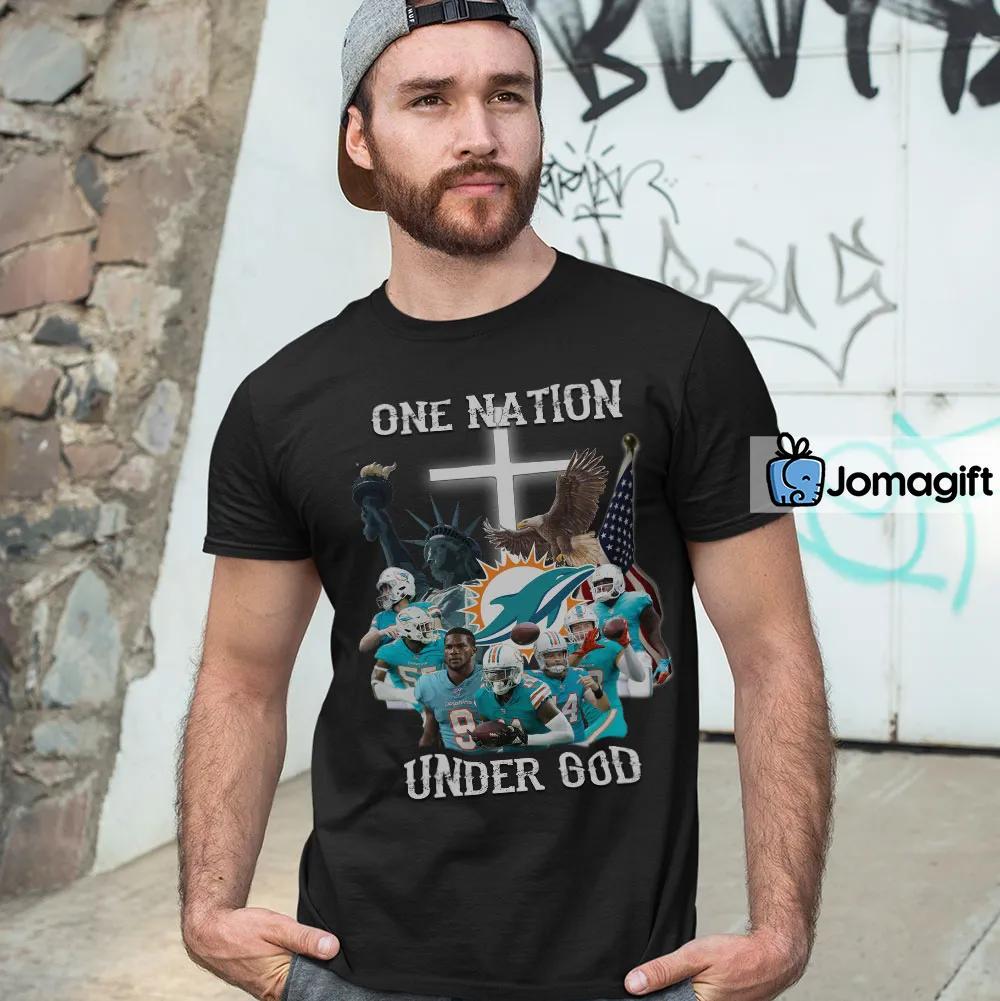 Miami Dolphins Shop - Miami Dolphins One Nation Under God Shirt 1