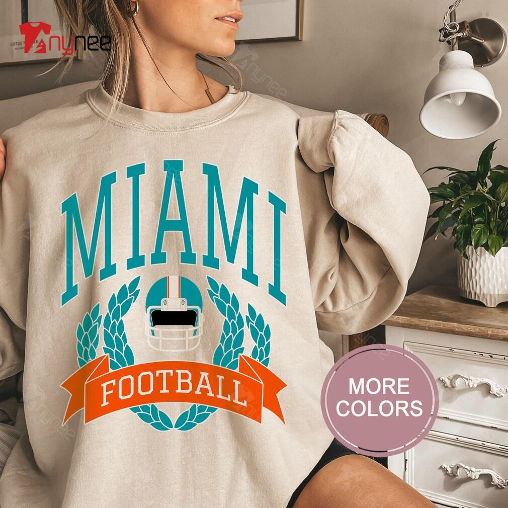 Miami Dolphins Shop - Miami Dolphins Sweatshirt Retro Miami Logo Florida