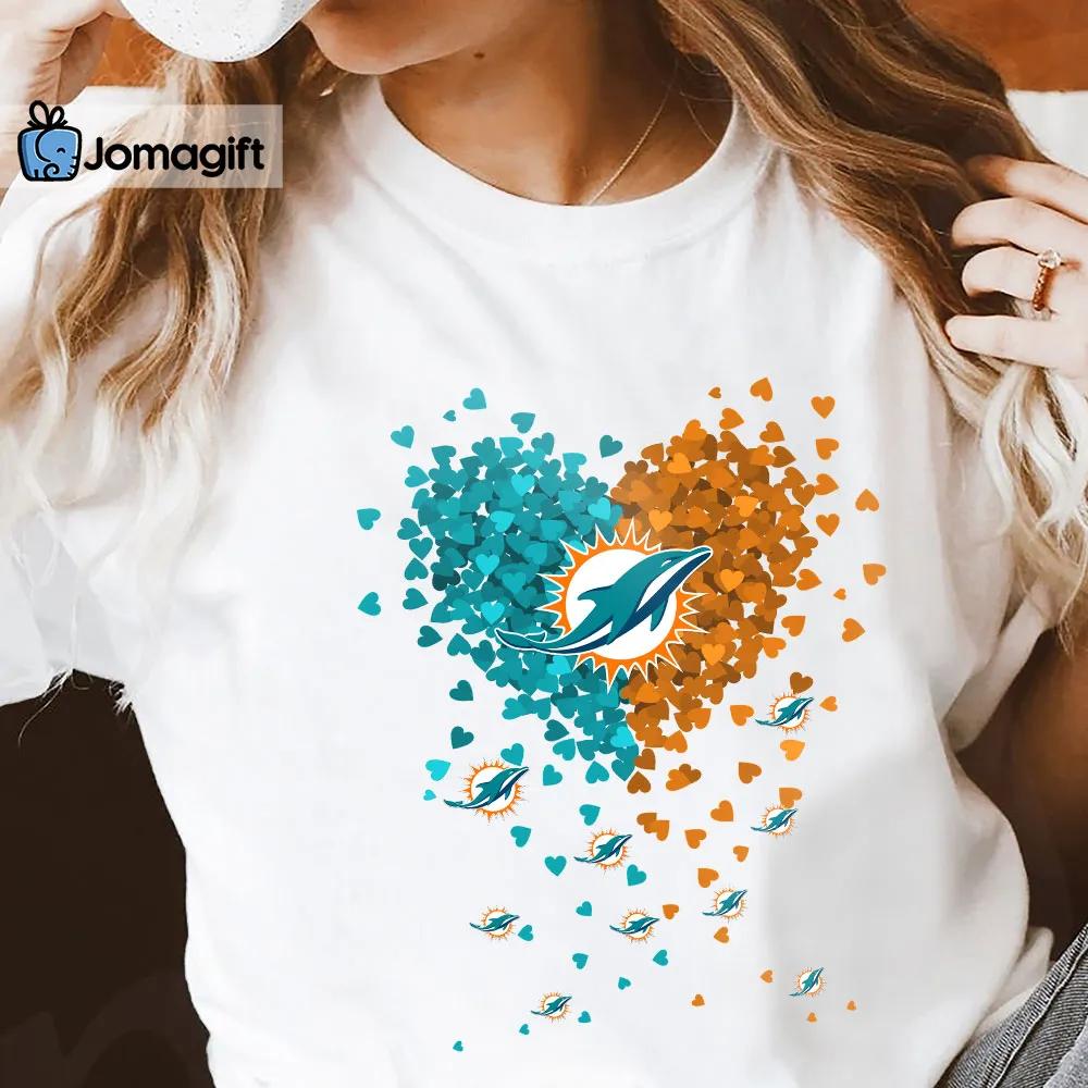 Miami Dolphins Shop - Miami Dolphins Tiny Heart Shape T shirt 1