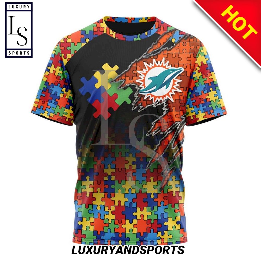 Miami Dolphins Shop - NFL Miami Dolphins Autism Autism Awareness T shirt