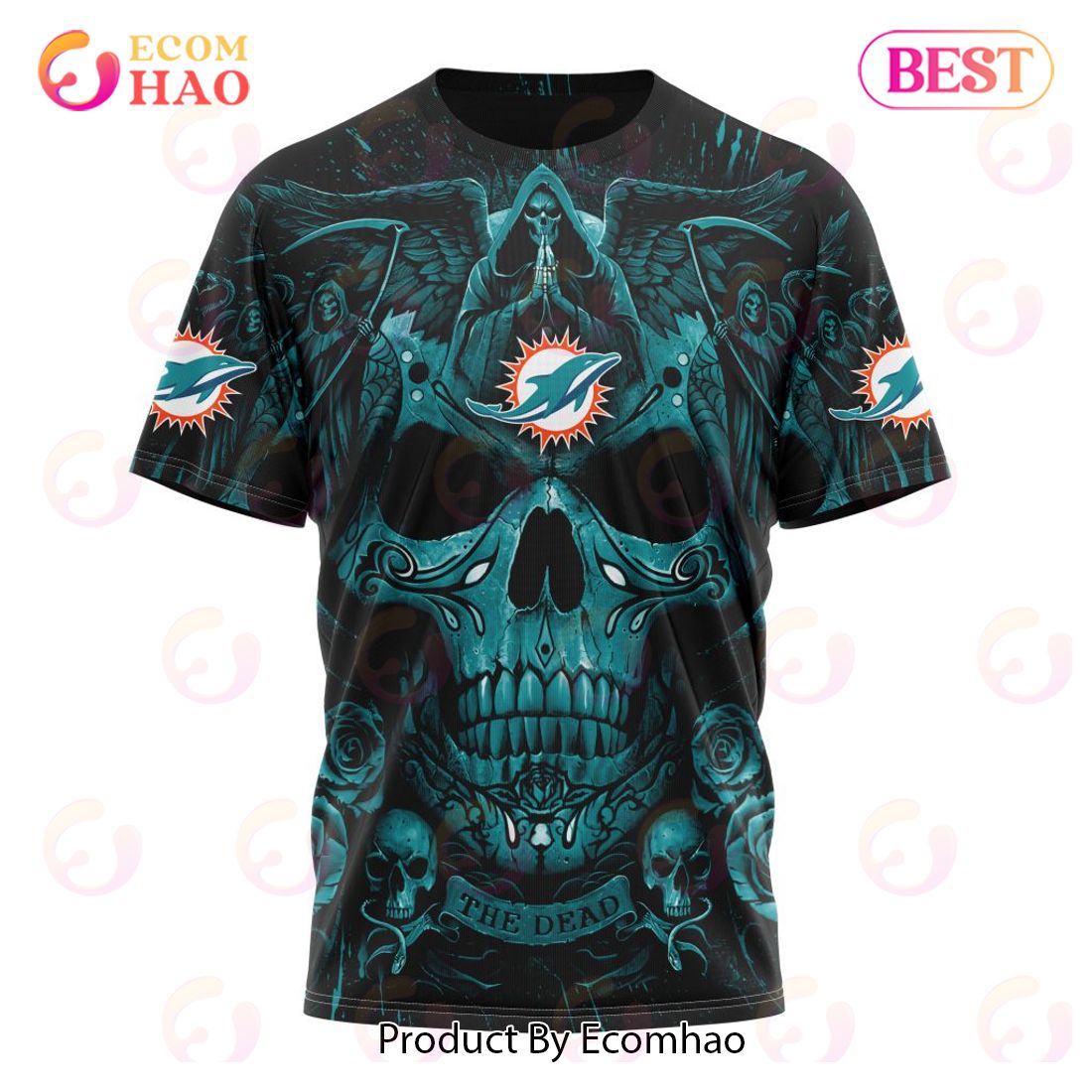 Miami Dolphins Shop - NFL Miami Dolphins Special Design With Skull T shirt