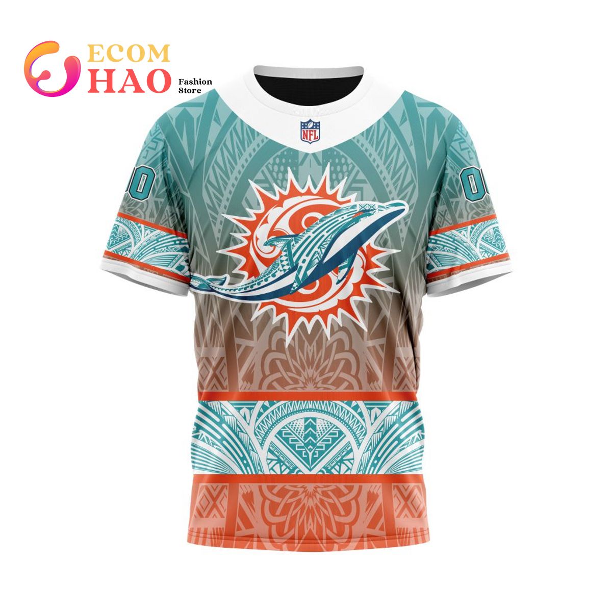 Miami Dolphins Shop - NFL Miami Dolphins Specialized Native With Samoa Culture 3D T shirt