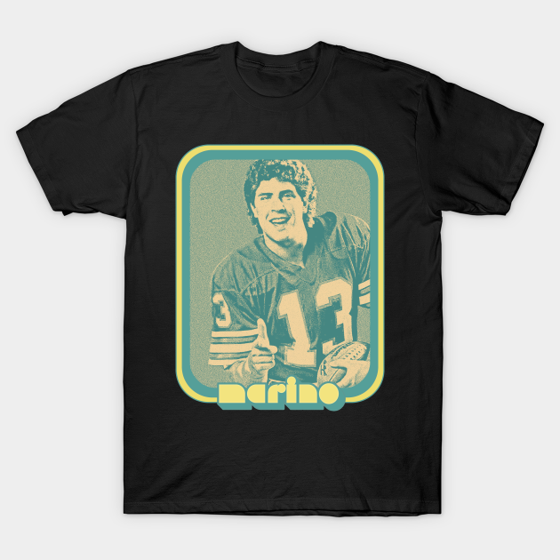 Miami Dolphins Shop - Dan Marino Retro 80s Football Fan Design T Shirt 1