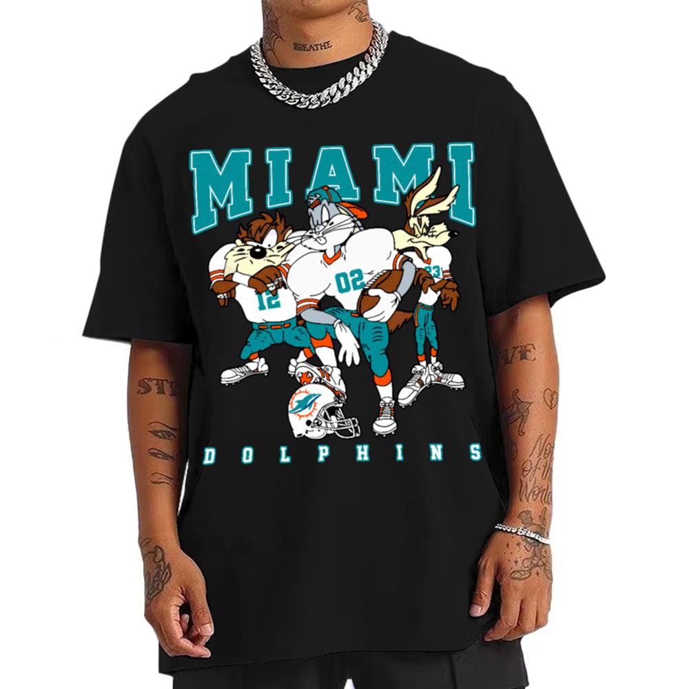 Miami Dolphins Shop - Miami Dolphins Bugs Bunny And Taz Player T Shirt