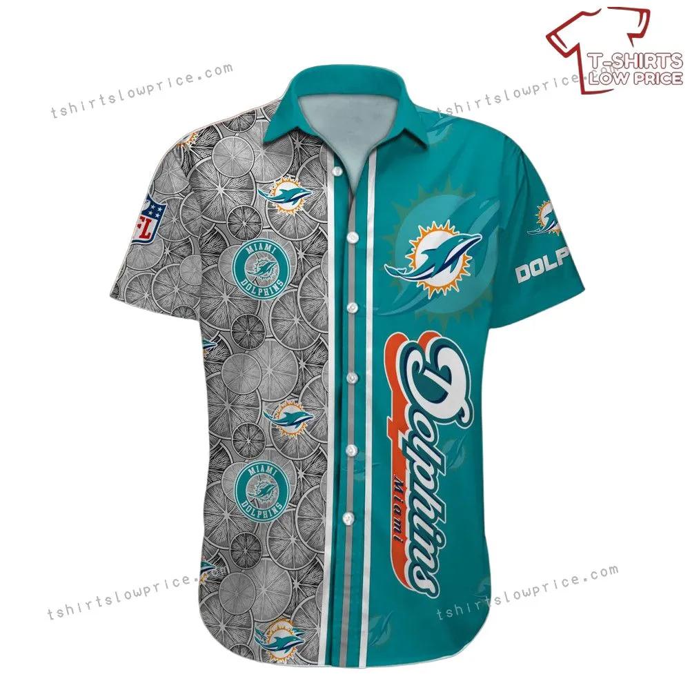 Miami Dolphins Hawaiian Shirt NFL Football 3D Print Custom Name Aloha Hawaiian Shirt For Men Women