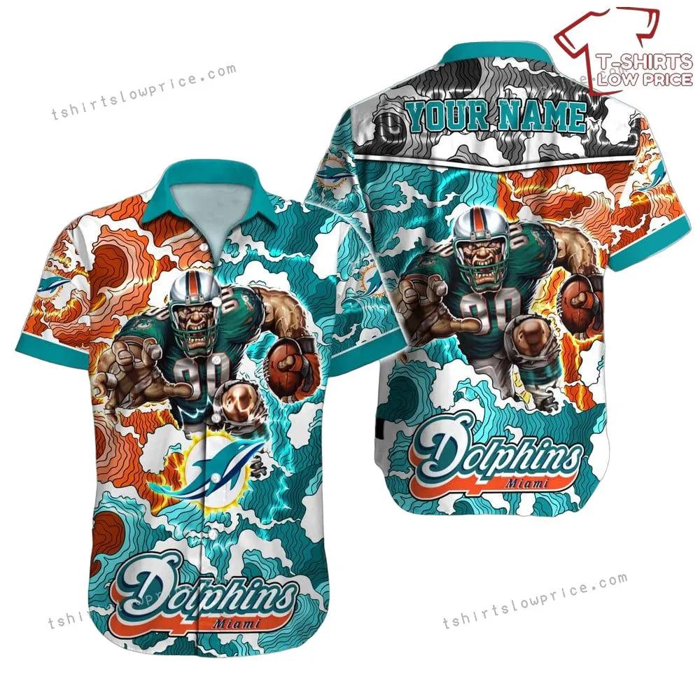 Miami Dolphins Shop - Miami Dolphins Hawaiian Shirt NFL Football 3D Print Personalized Aloha Hawaiian Shirt