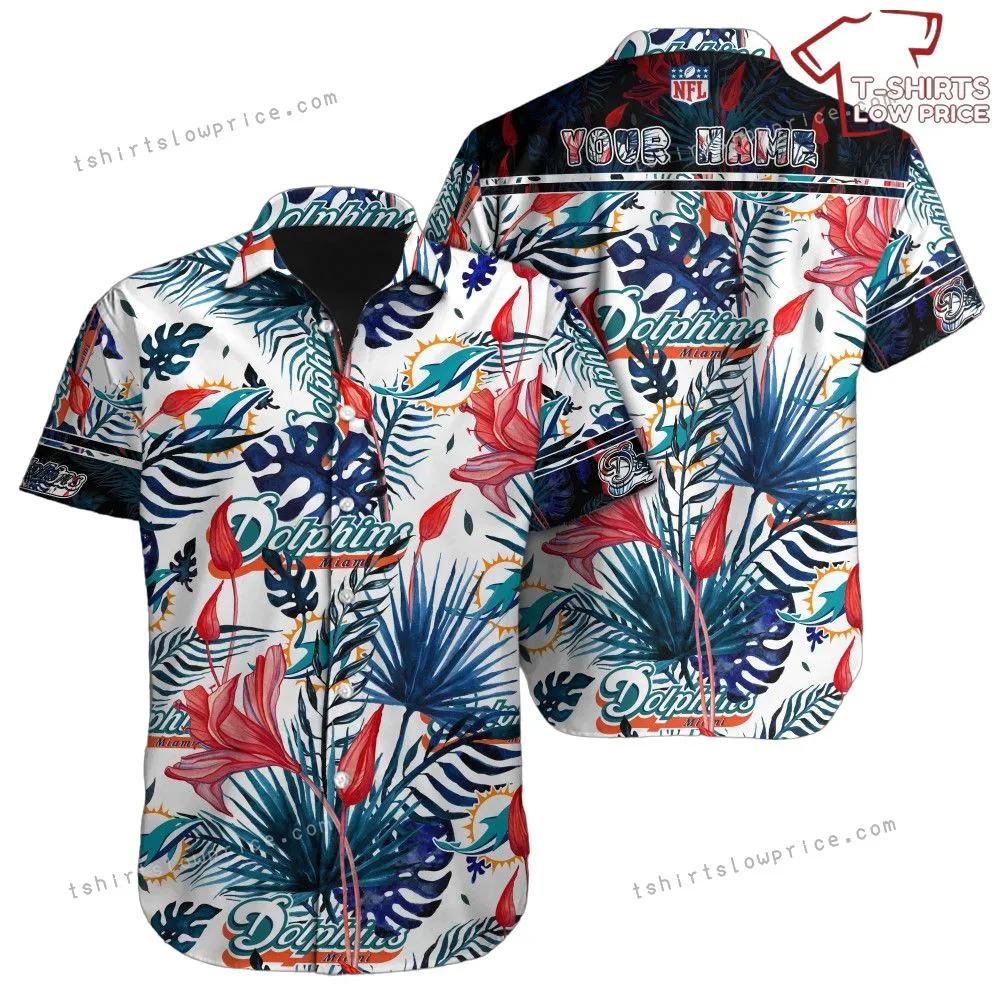 Miami Dolphins Shop - Miami Dolphins Hawaiian Shirt NFL Football 3D Print Personalized Button Up Hawaiian Shirt