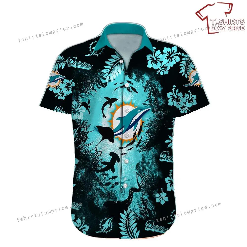 Miami Dolphins Hawaiian Shirt NFL Football Custom Name Aloha Hawaiian Shirt