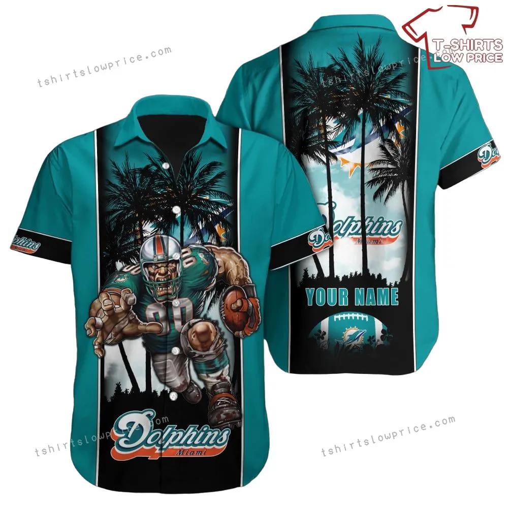Miami Dolphins Shop - Miami Dolphins Hawaiian Shirt NFL Football Custom Name Cheap Hawaiian Shirt