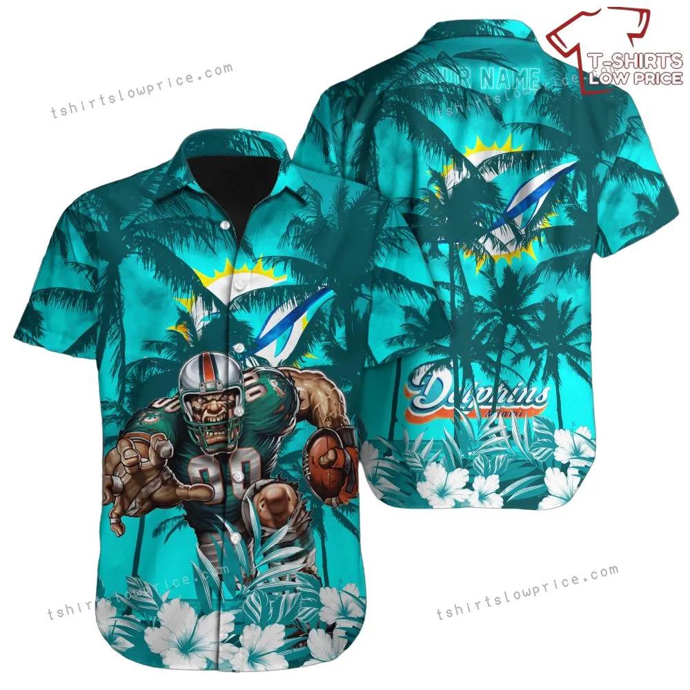 Miami Dolphins Shop - Miami Dolphins Hawaiian Shirt NFL Football Custom Name Hawaiian Shirt Cheap For Mens Womens