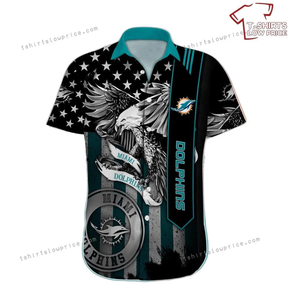 Miami Dolphins NFL Hawaii Shirt NFL Football Custom Name Cheap Button Up Hawaiian Shirt