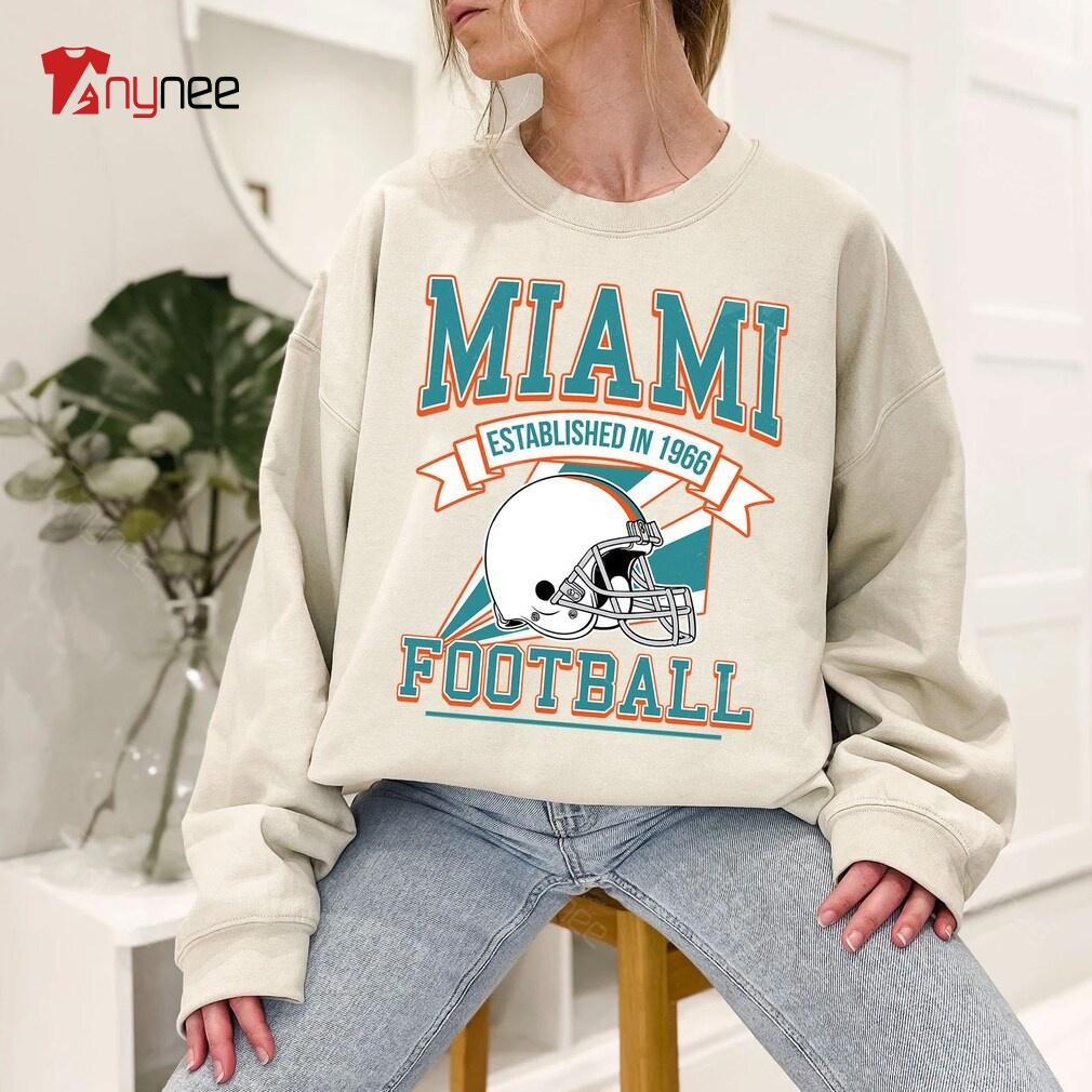 Miami Dolphins Shop - Miami Dolphins Sweatshirt Logo Miami Football Team Retro 1