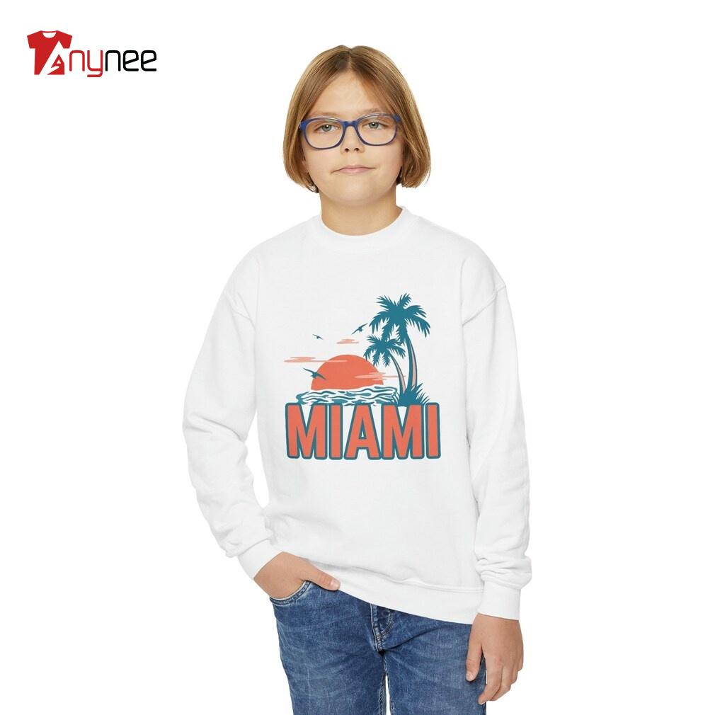Miami Dolphins Shop - Miami Dolphins Sweatshirt Miami Florida Youth Unisex Kid's Miami 0003 1