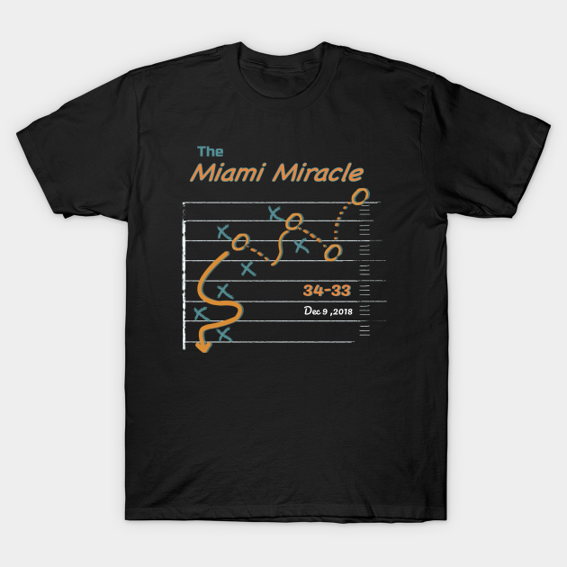Miami Dolphins Shop - Miami Miracle t shirt win T Shirt 1