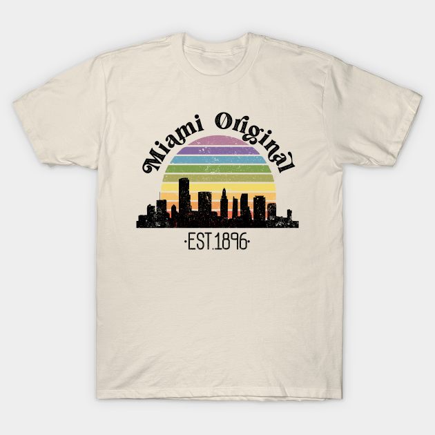 Miami Dolphins Shop - Miami Original Retro Rainbow T Shirt 1