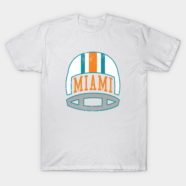 Miami Dolphins Shop - Miami Retro Helmet White T Shirt 1