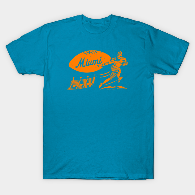 Miami Dolphins Shop - Vintage Football Miami Dolphins Orange Miami Wordmark T Shirt 1