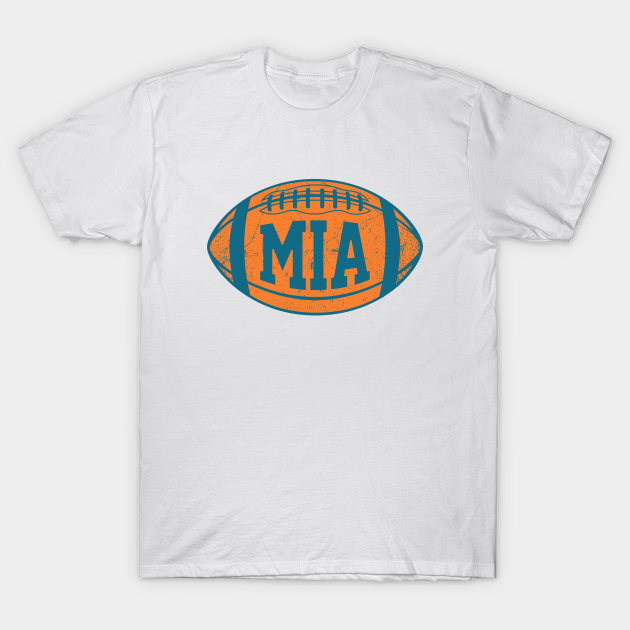 Miami Dolphins Shop - MIA Retro Football White T Shirt 1