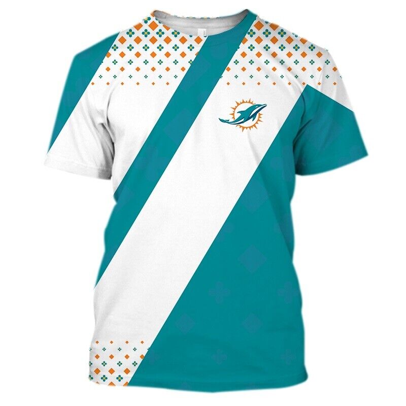 Miami Dolphins Shop - Miami Dolphins Mens Crewneck T Shirts Summer V6