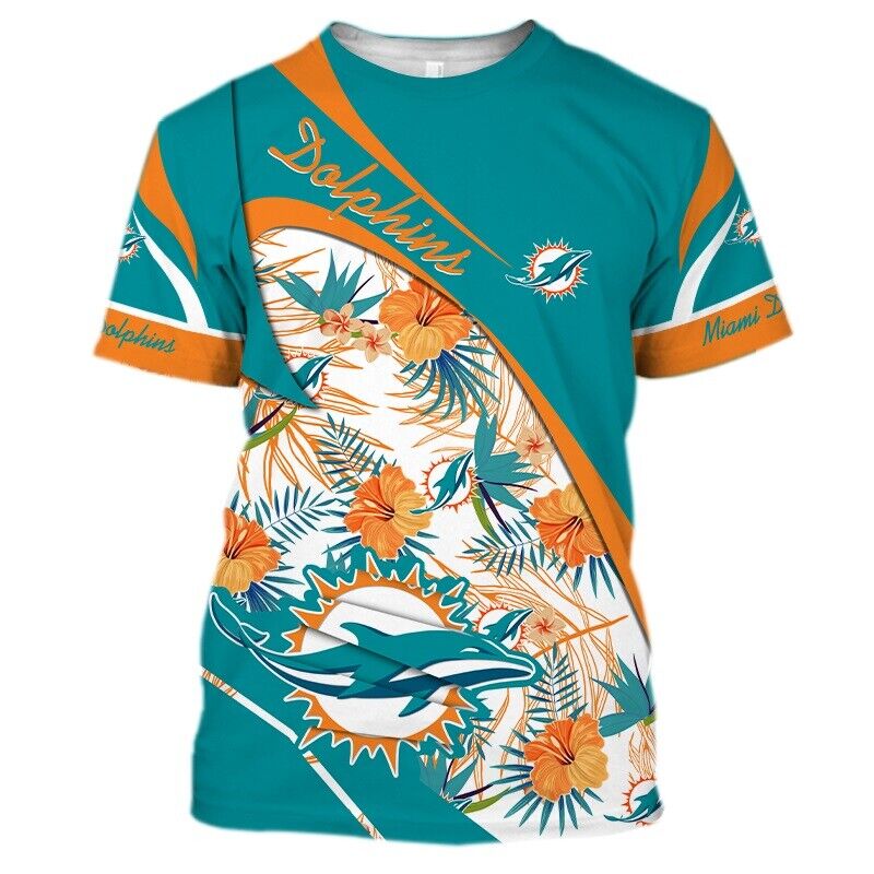 Miami Dolphins Shop - Miami Dolphins Mens Short Sleeve T shirts Summer V1