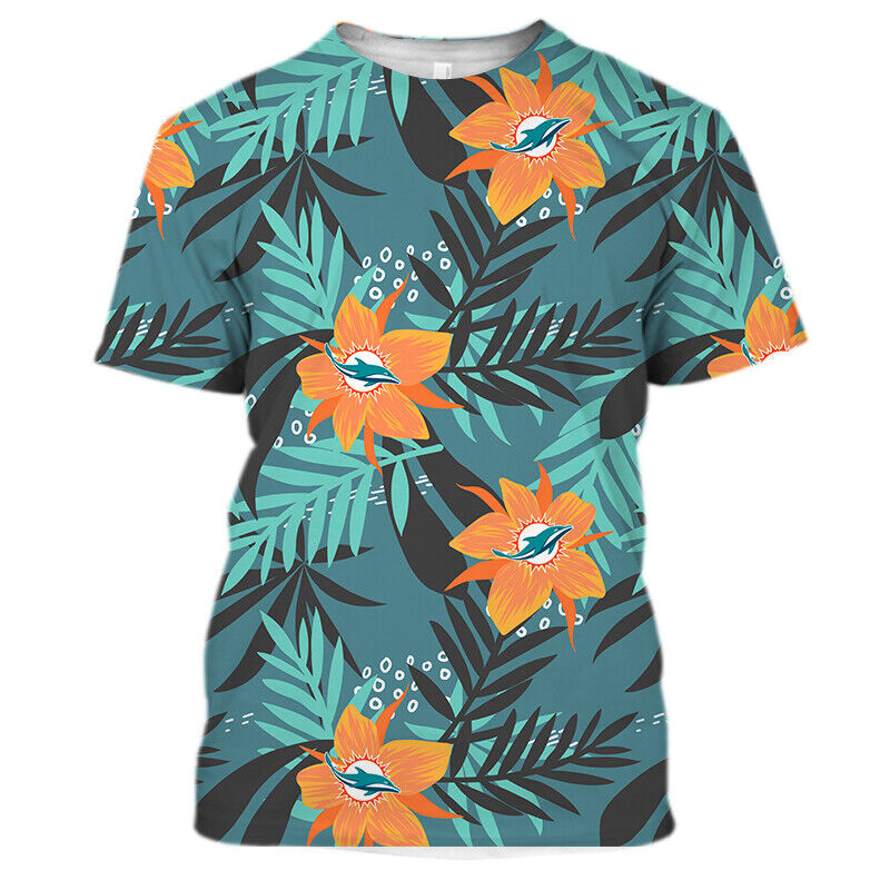 Miami Dolphins Shop - Miami Dolphins Mens Short Sleeve T shirts Summer V4