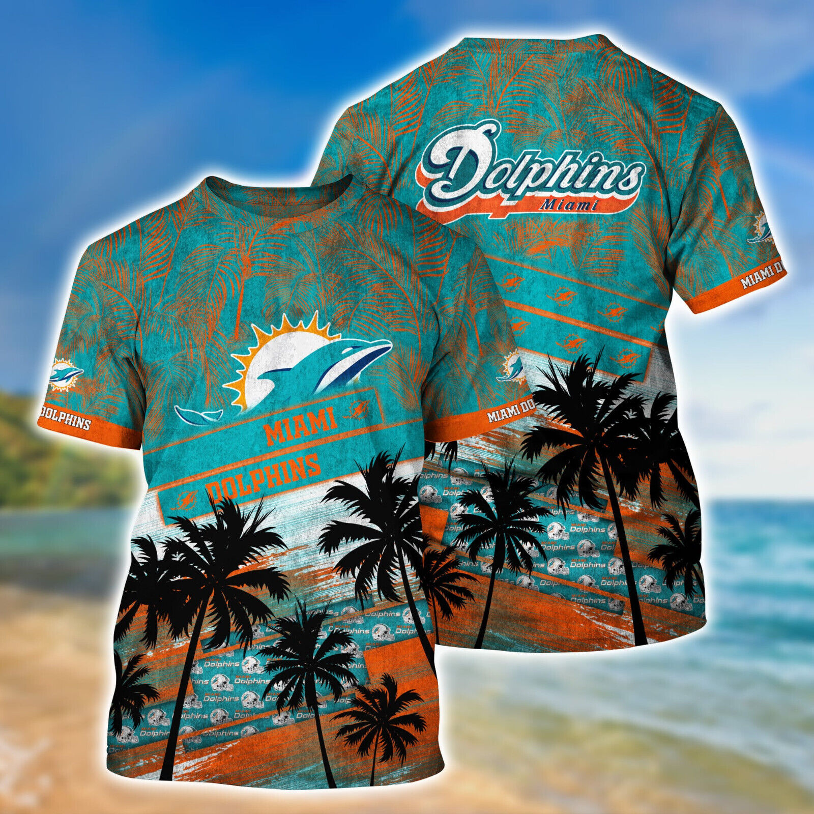 Miami Dolphins Shop - Miami Dolphins Mens T Shirt Football Summer V3