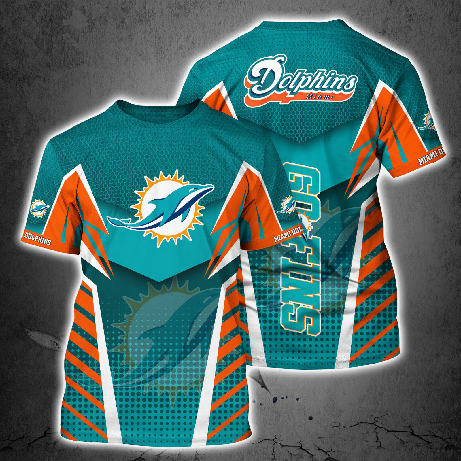 Miami Dolphins Shop - Miami Dolphins Mens T Shirt Football Summer V4