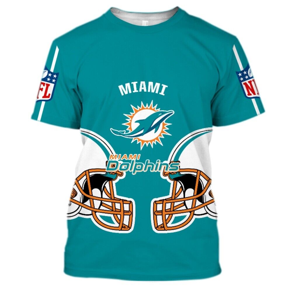 Miami Dolphins Shop - Miami Dolphins Mens T Shirt Football Summer V7