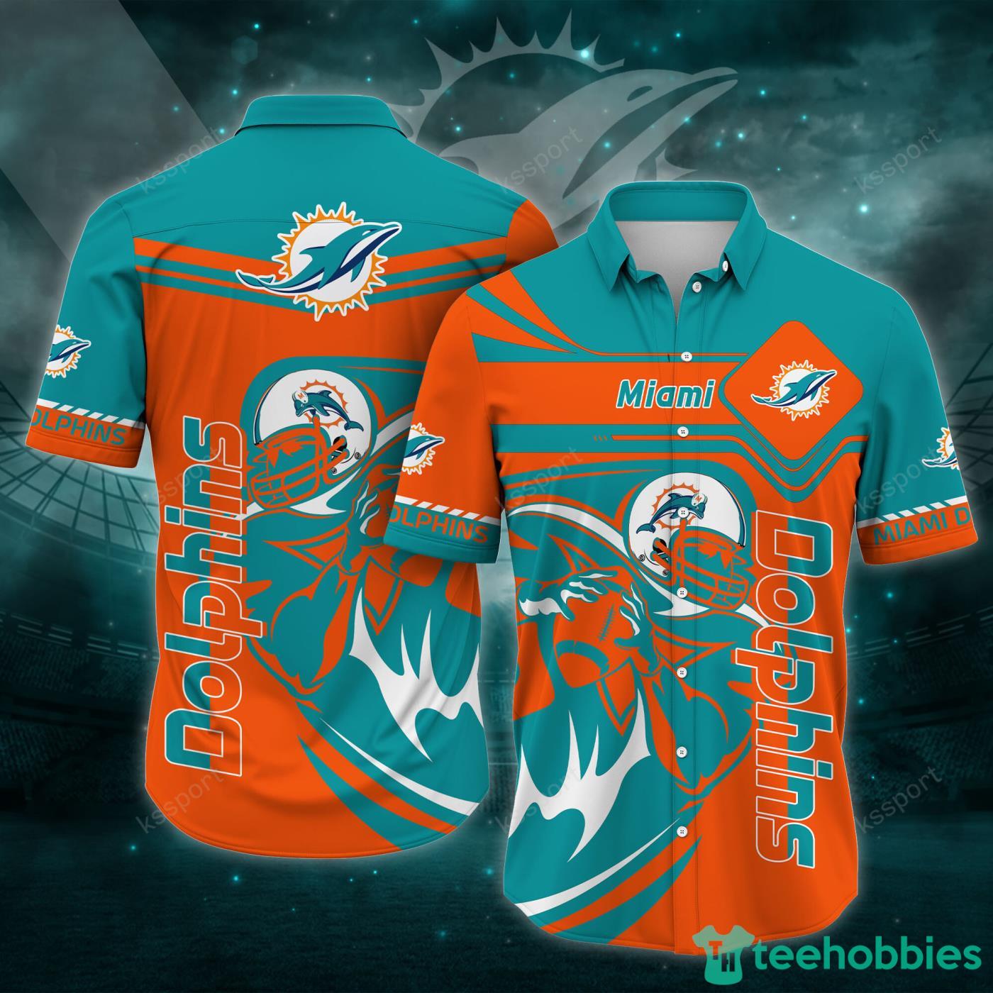 Miami Dolphins Shop - Miami Dolphins NFL Short Sleeves Hawaiian Shirt