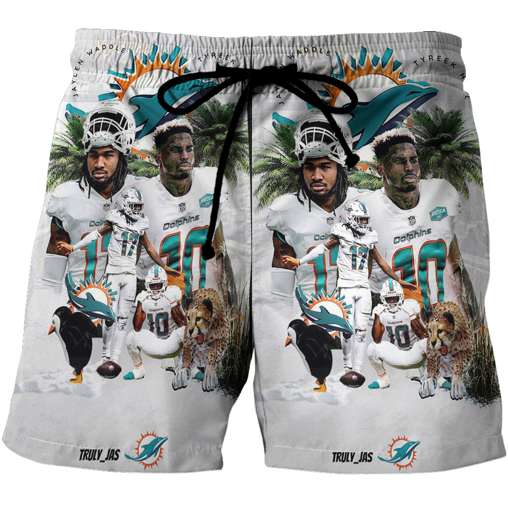 Miami Dolphins Shop - Miami Dolphins Players3 3D All Over Print Summer Beach Hawaiian Short