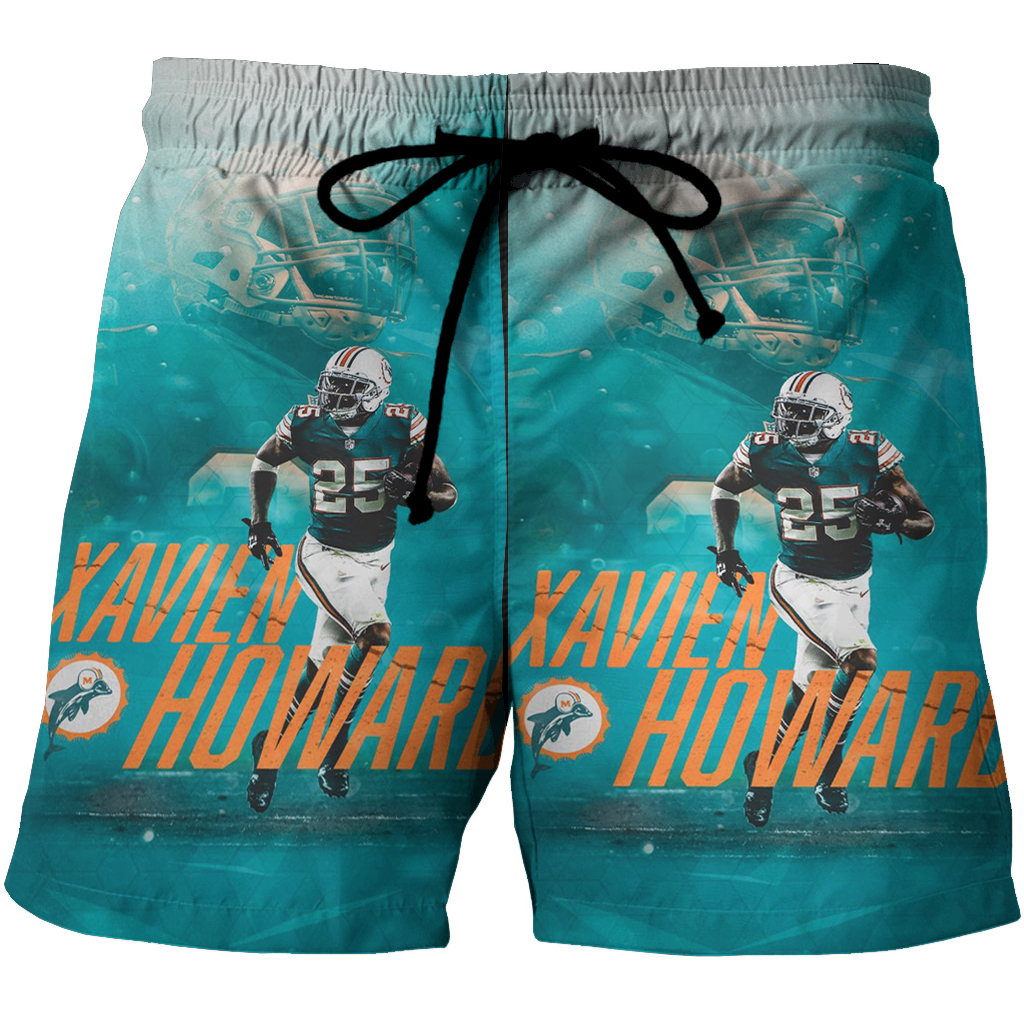 Miami Dolphins Shop - Miami Dolphins Xavien Howard1 3D All Over Print Summer Beach Hawaiian Short