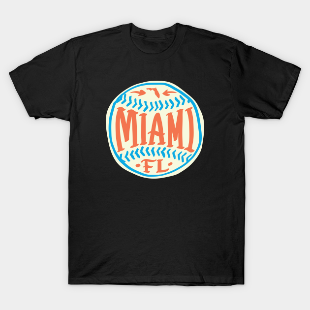 Miami Dolphins Shop - Miami Florida Hand Drawn Typography Baseball T Shirt T Shirt 1