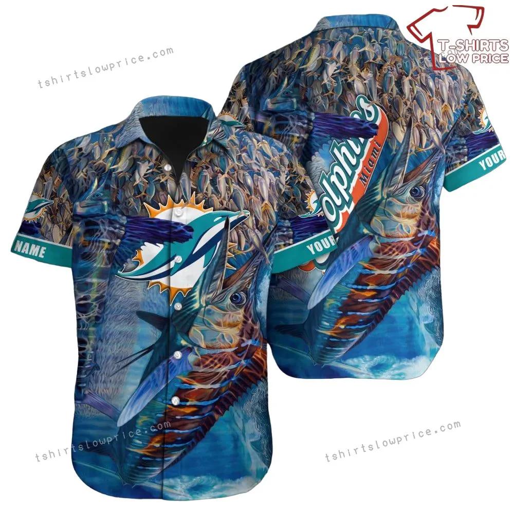 Miami Dolphins Shop - Personalized Miami Dolphins Hawaiian Shirt NFL Football Hawaiian Shirt Cheap For Men Women