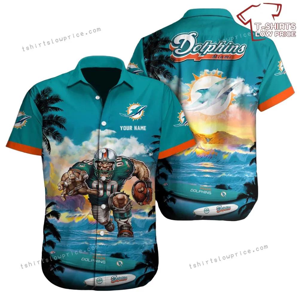 Miami Dolphins Shop - Personalized Miami Dolphins NFL NFL Football Button Up Hawaiian Shirt