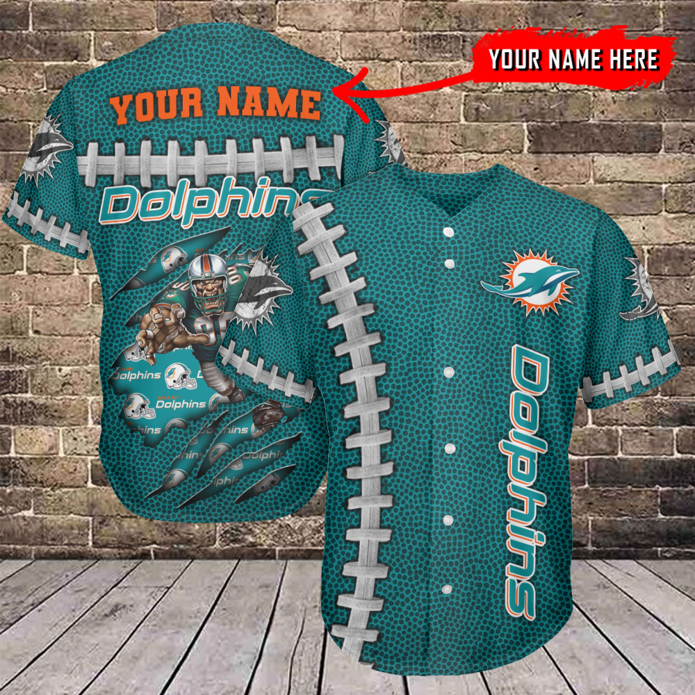 Miami Dolphins Baseball Jersey V7