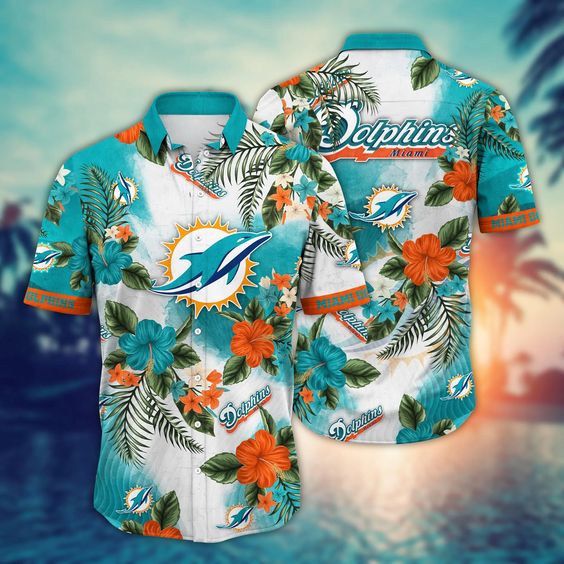 Miami Dolphins NFL Flower Hawaiian Shirt