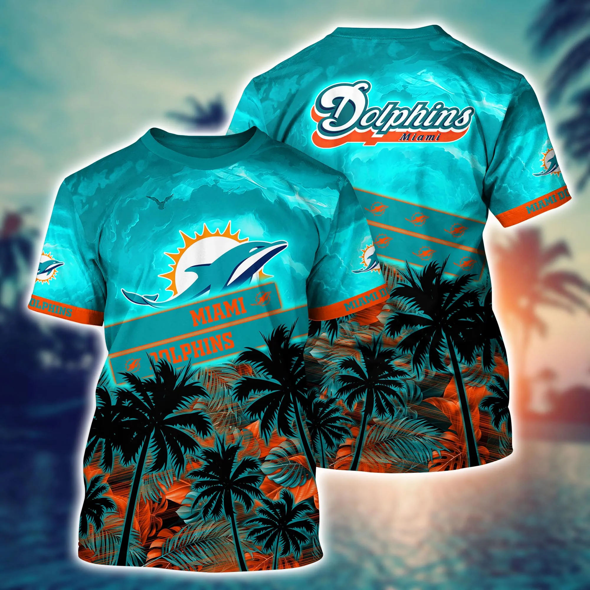 Miami Dolphins Shop - Miami Dolphins NFL Flower Tshirt Custom Summer Football V10